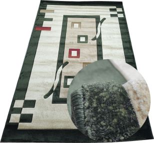 Ковер "Imperial Carving" (1347_CREAM / D.GREEN) Прямой 2,0х4,0