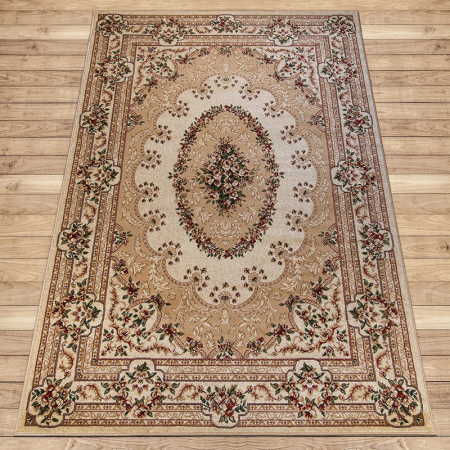 ковер акварель 20636 22122. При скромной стоимости ковра 20636 Прямой из Хит-Сет нитей внешний вид противоречив, намекает на богатство и играет от освещения, как шелковый. Коричневый Бежевый. медальон ковер акварель 20636 22122